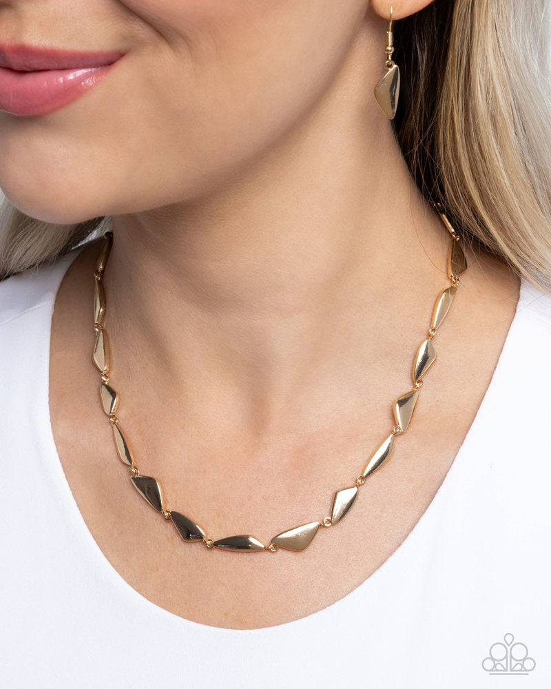 Sharp Soliloquy - Gold | Paparazzi Accessories
