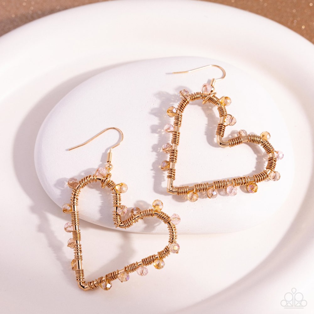 HEART of Your World Earrings - Gold | Paparazzi Accessories