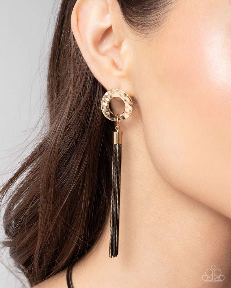 Complete Look - Corded Champion Black Necklace and Corded Character Earrings 2-Piece Set - Paparazzi