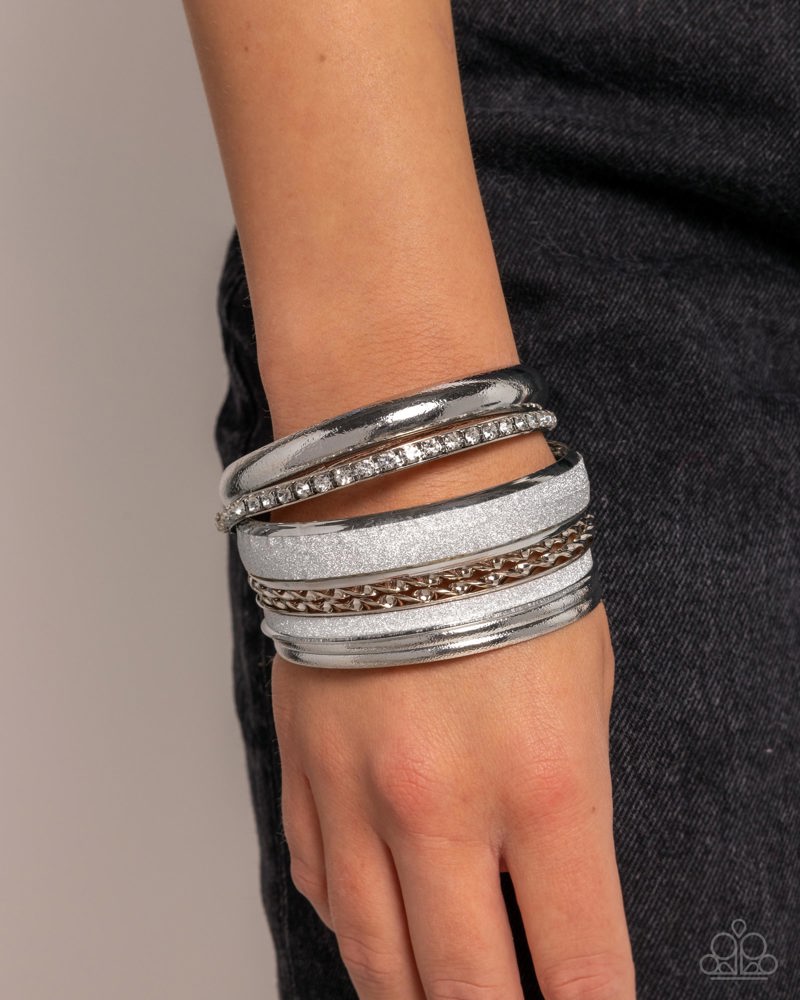 Smoldering Stack Bracelet - Silver