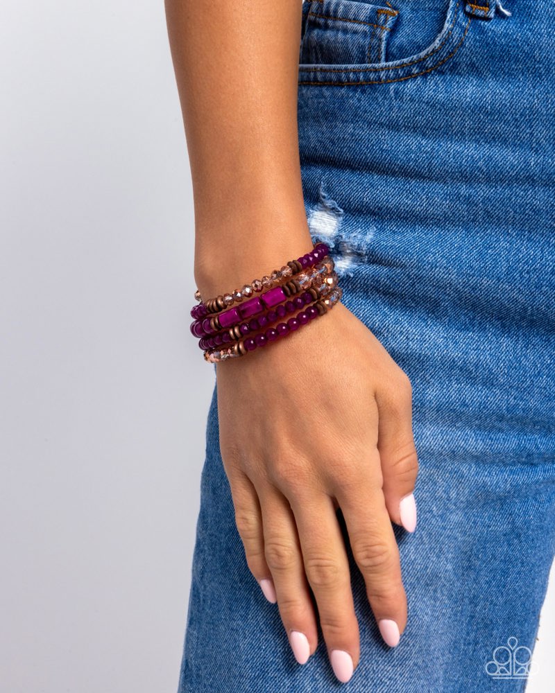 Defaced Dance Bracelet - Purple | Paparazzi Accessories