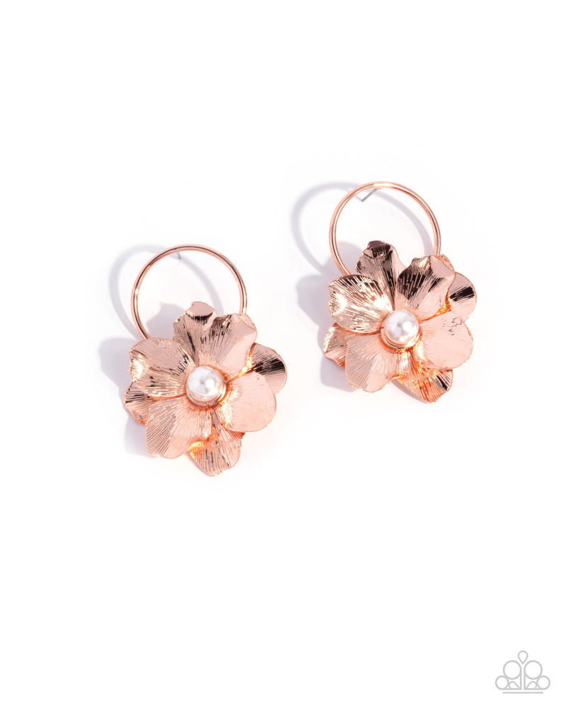 Backyard Bling Earrings - Copper | Paparazzi Accessories image 2