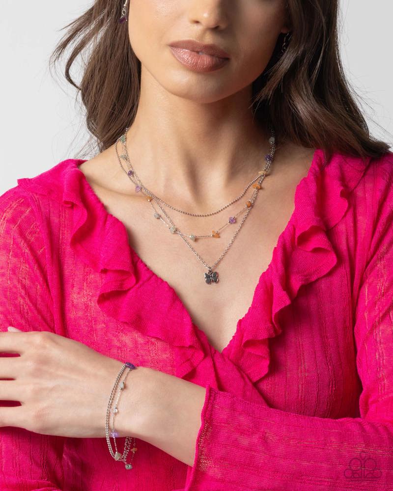Complete Look - Free-Spirited Favorite Necklace and Free-Spirited Fondness Bracelet Purple Silver 2-Piece Set - Paparazzi