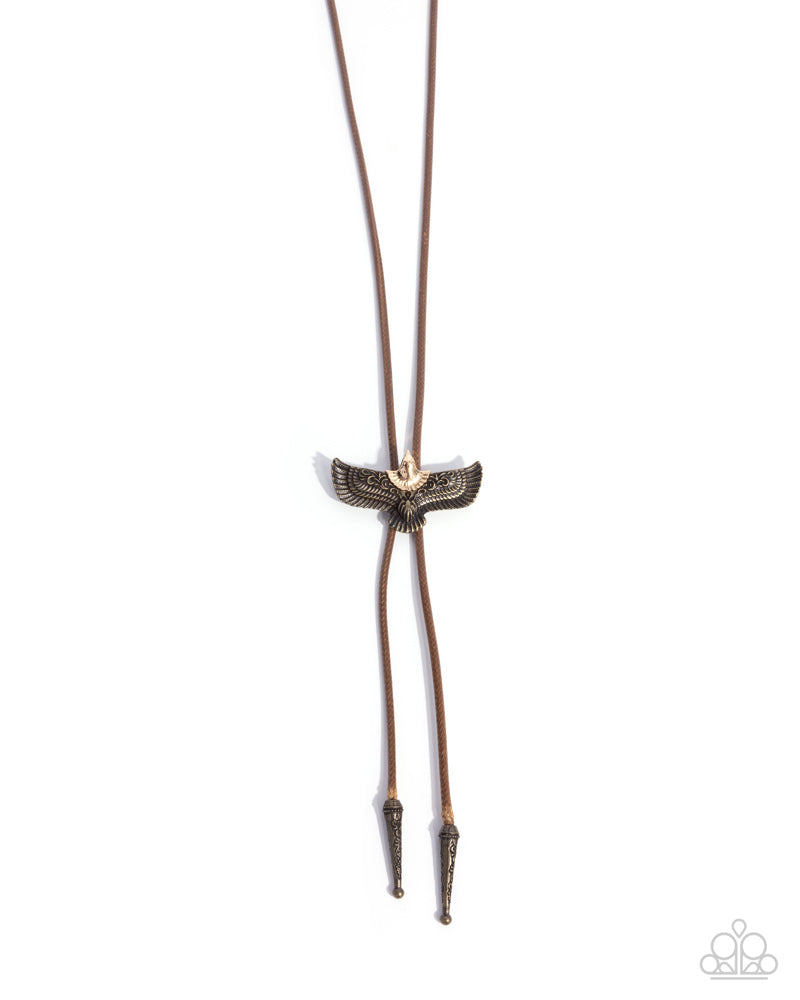 Eagle Emblem Necklace - Brass | Paparazzi Accessories image 2