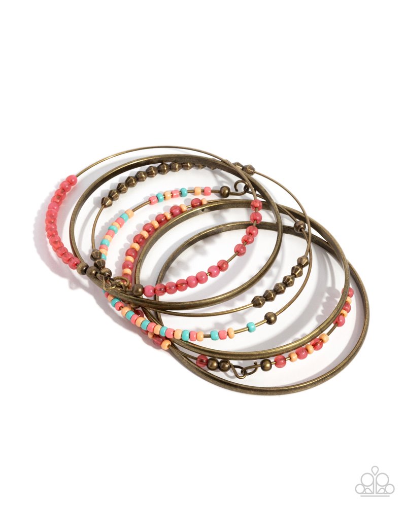 Seed Bead Shimmer Bracelet - Brass image 2
