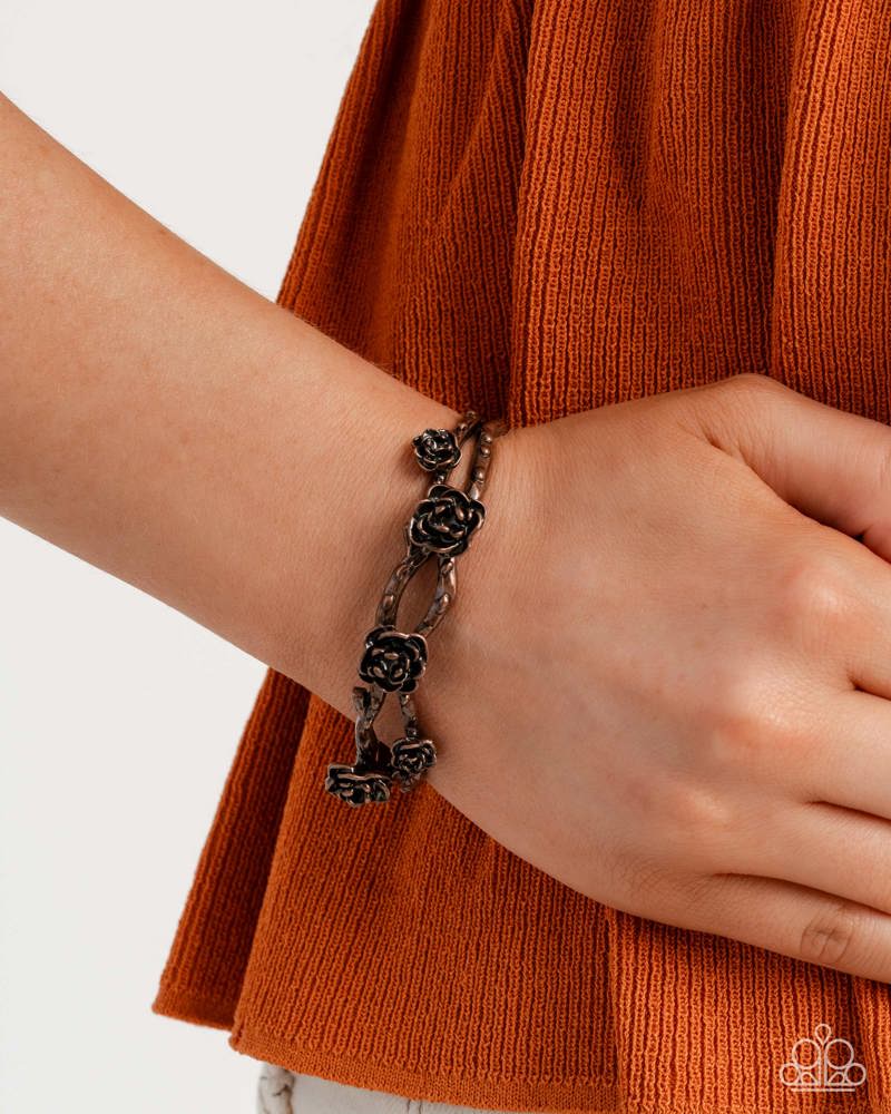 Complete Look - Rosy Reputation Necklace and Botanical Blend Bracelet Copper Rose 2-Piece Set - Paparazzi
