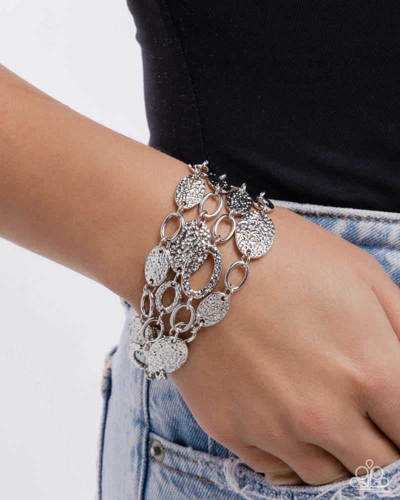 Hammered Helm - Silver | Paparazzi Accessories
