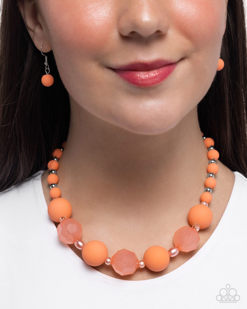 Suddenly Slanted Necklace - Orange image 3