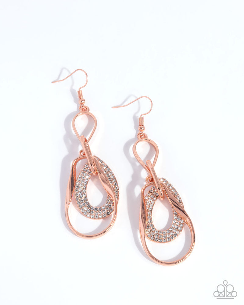 Teardrop Triumph Earrings - Copper | Paparazzi Accessories image 2