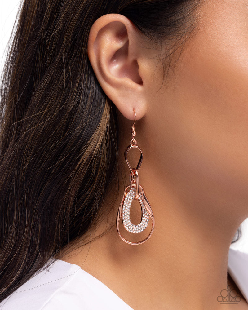 Teardrop Triumph Earrings - Copper | Paparazzi Accessories