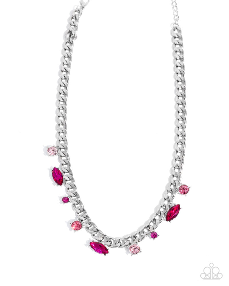 Complete Look - Captivating Chic Necklace and Captivating Chance Bracelet Pink Silver 2-Piece Set - Paparazzi