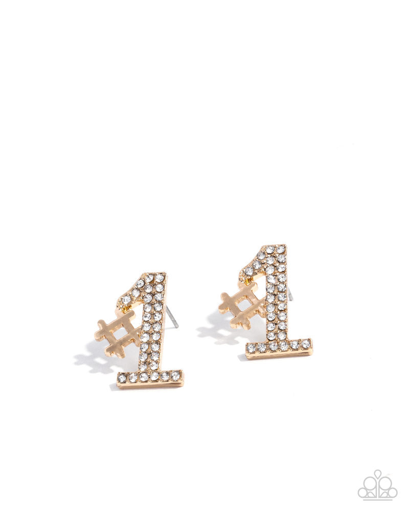 Were Number One, Youre Number Two Earrings - Gold image 2