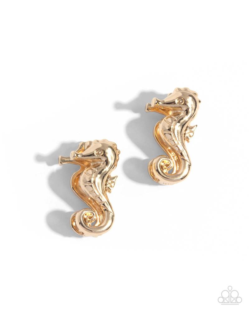 Sea Horse Statement - Gold | Paparazzi Accessories