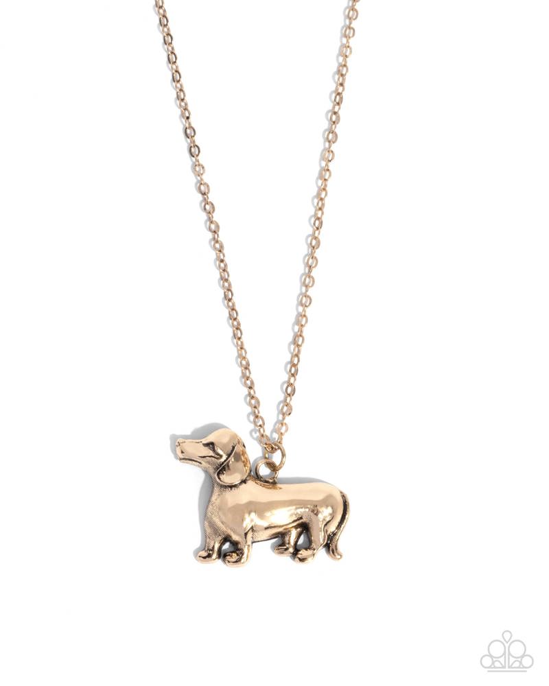 Darling Dachshund Necklace - Gold image 2