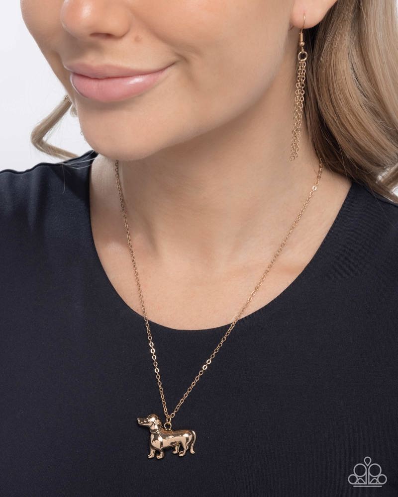Darling Dachshund Necklace - Gold image 3