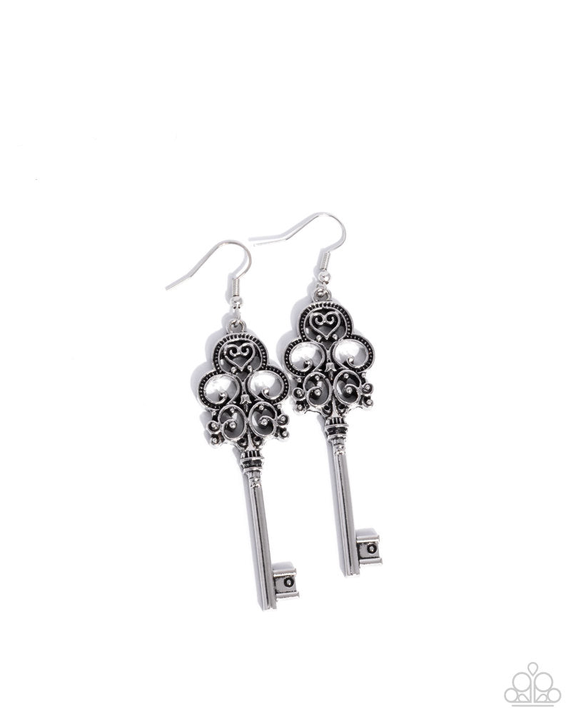 Château Chic Earrings - Silver | Paparazzi Accessories image 2