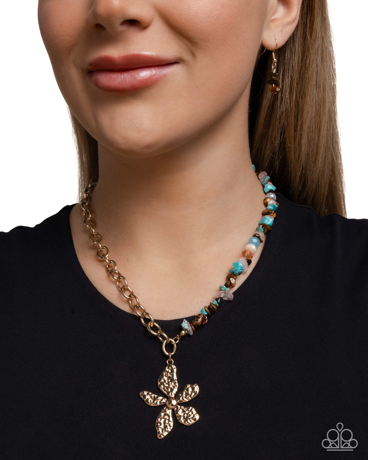 Floral Feint Necklace - Brown image 3