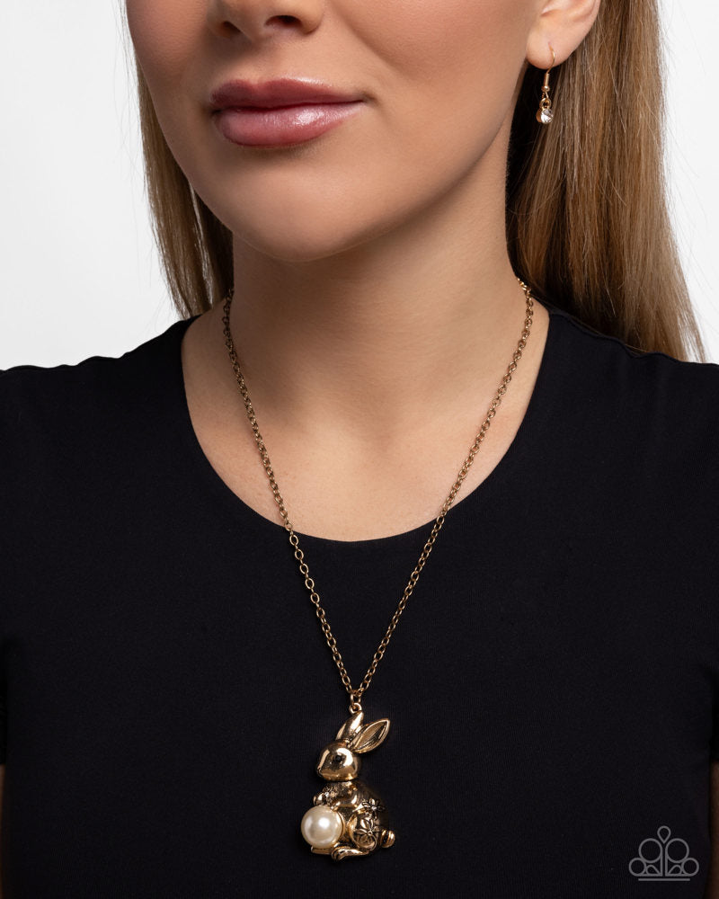 Easter Bunny Necklace - Gold image 3