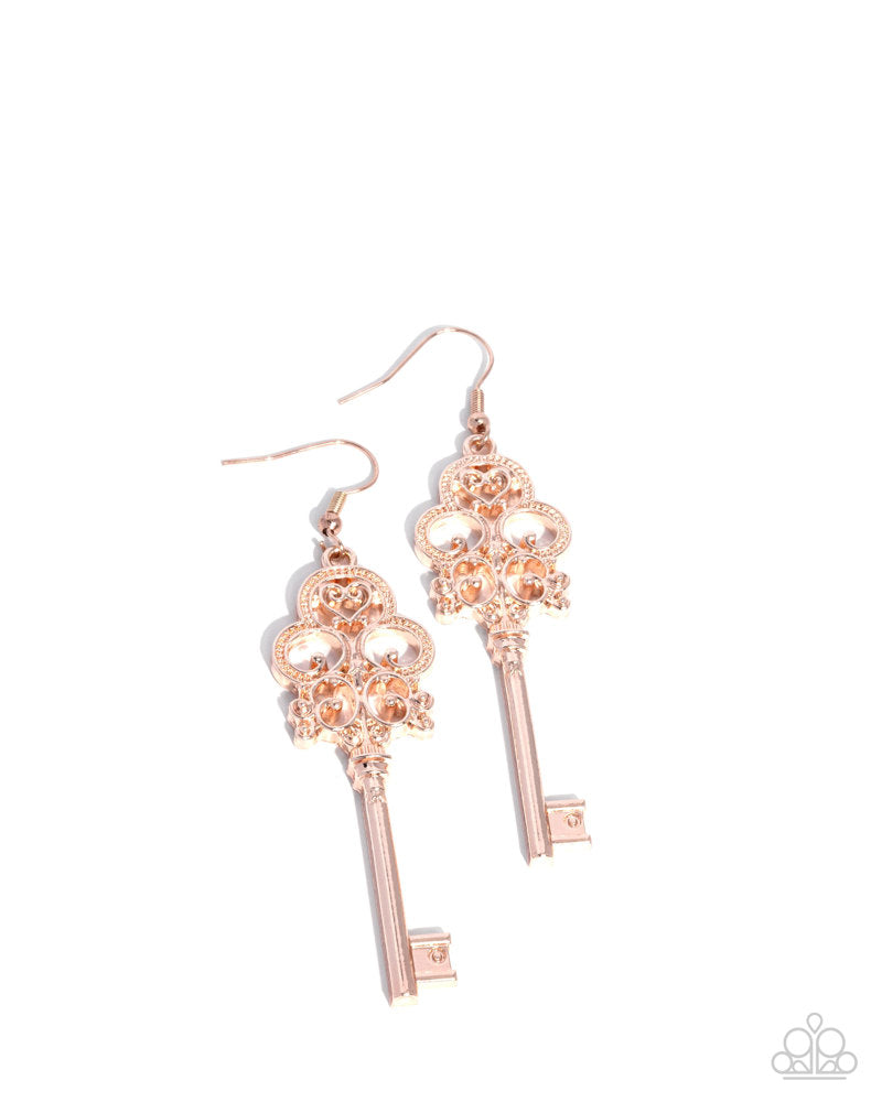 Château Chic Earrings - Rose Gold | Paparazzi Accessories image 2