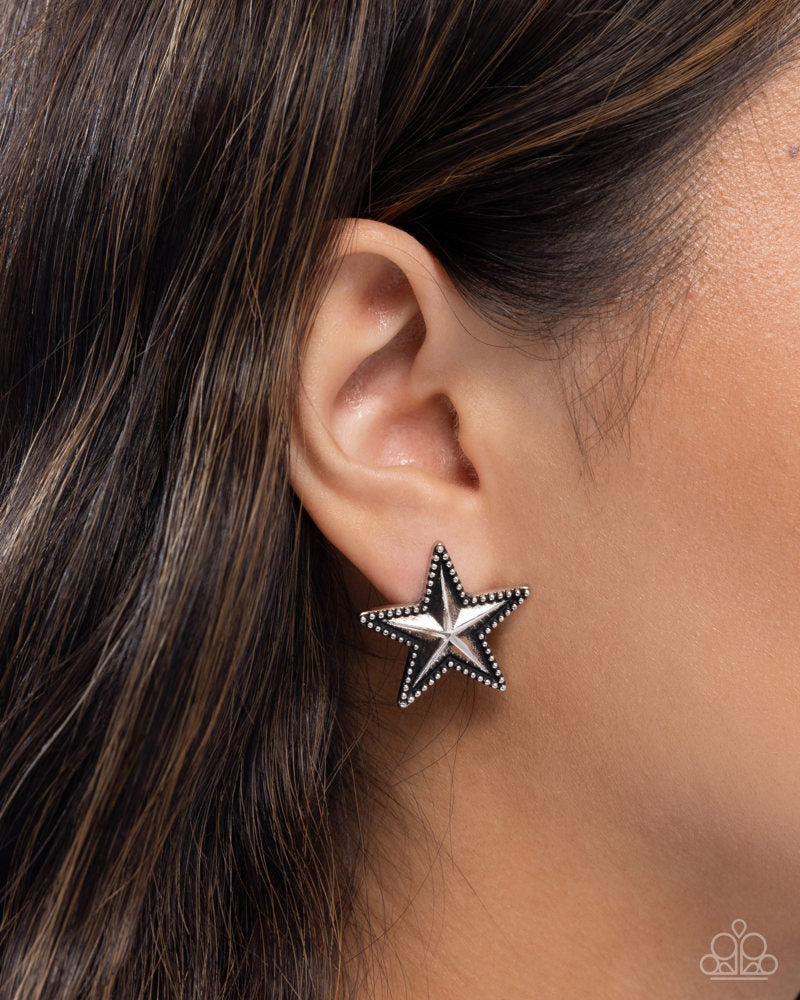 Staunch Studs Earrings - Silver | Paparazzi Accessories