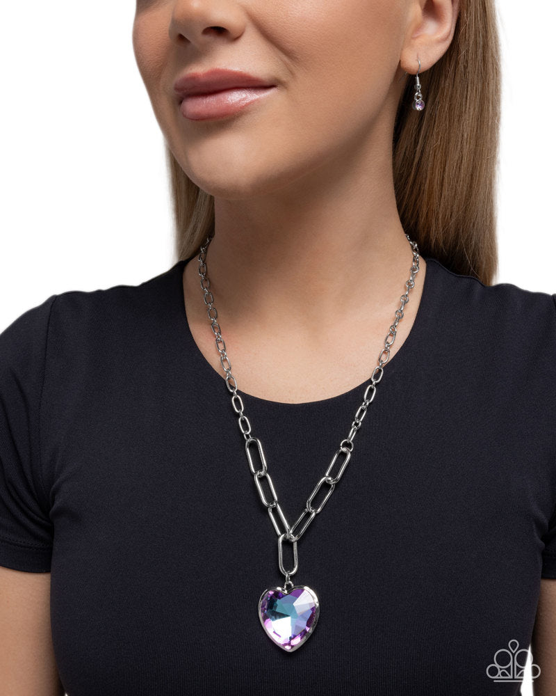 HAUTE Heart Necklace - Purple image 3