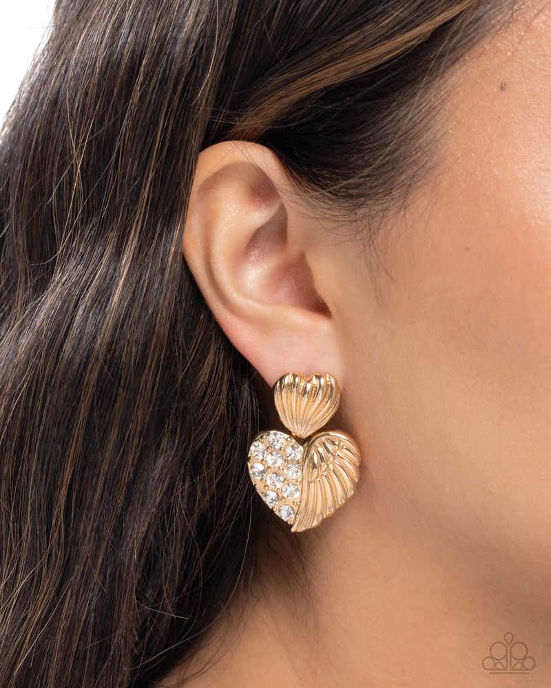 Angelic Adornment Earrings - Gold | Paparazzi Accessories image 3