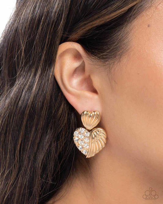 Angelic Adornment Earrings - Gold | Paparazzi Accessories image 3