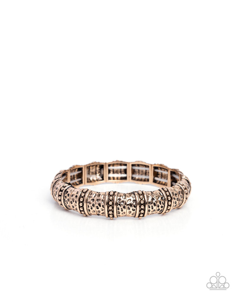 Hammered Homage Bracelet - Gold | Paparazzi Accessories image 2