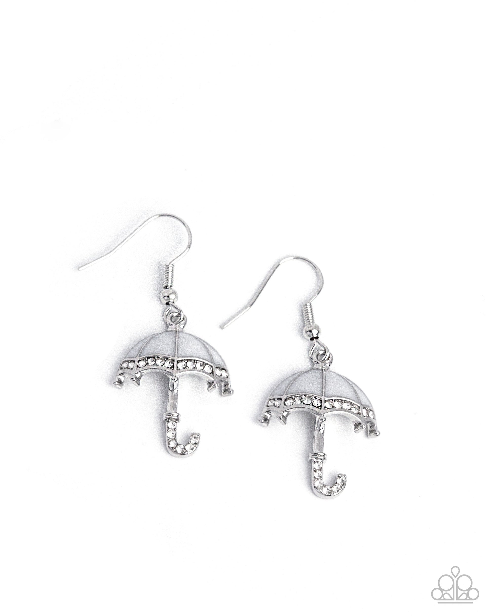Unrivaled Umbrella Earrings - White image 2