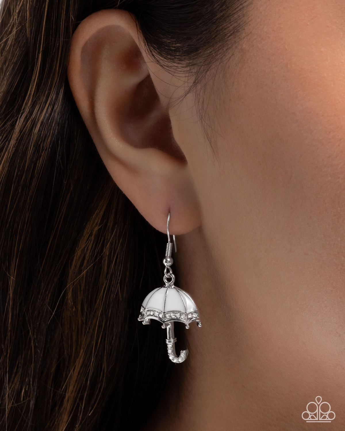 Unrivaled Umbrella Earrings - White image 3