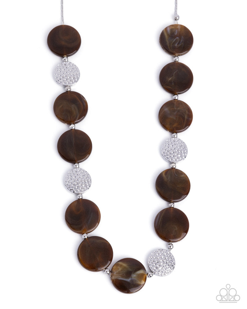 Swatch Shimmer Necklace - Brown | Paparazzi Accessories image 2
