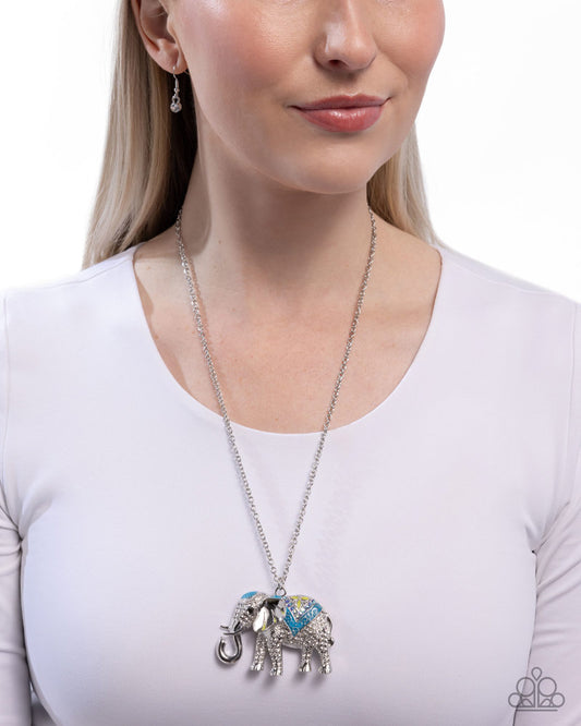 Educated Elephant Necklace - Blue | Paparazzi Accessories