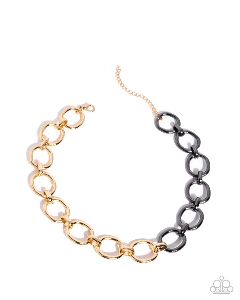 Mismatched Minuet Necklace - Gold image 2