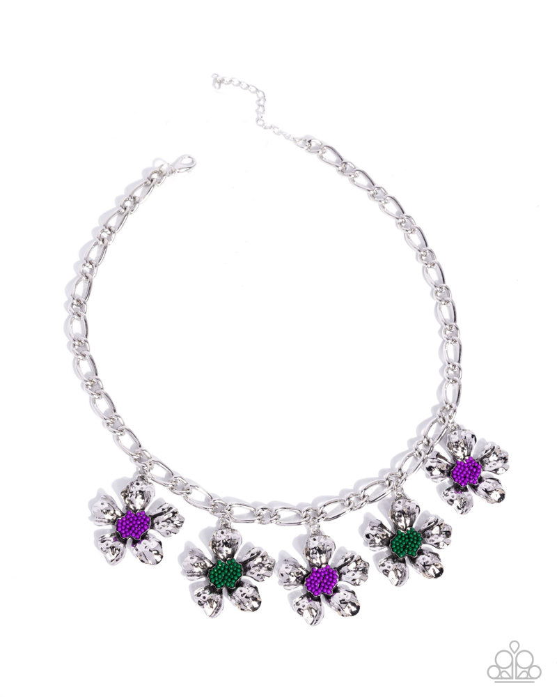 Seed Bead Statement - Purple