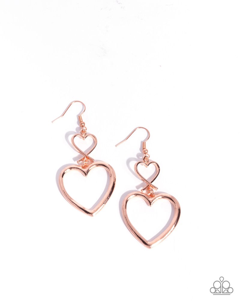 Sweetheart Symmetry Earrings - Copper image 2