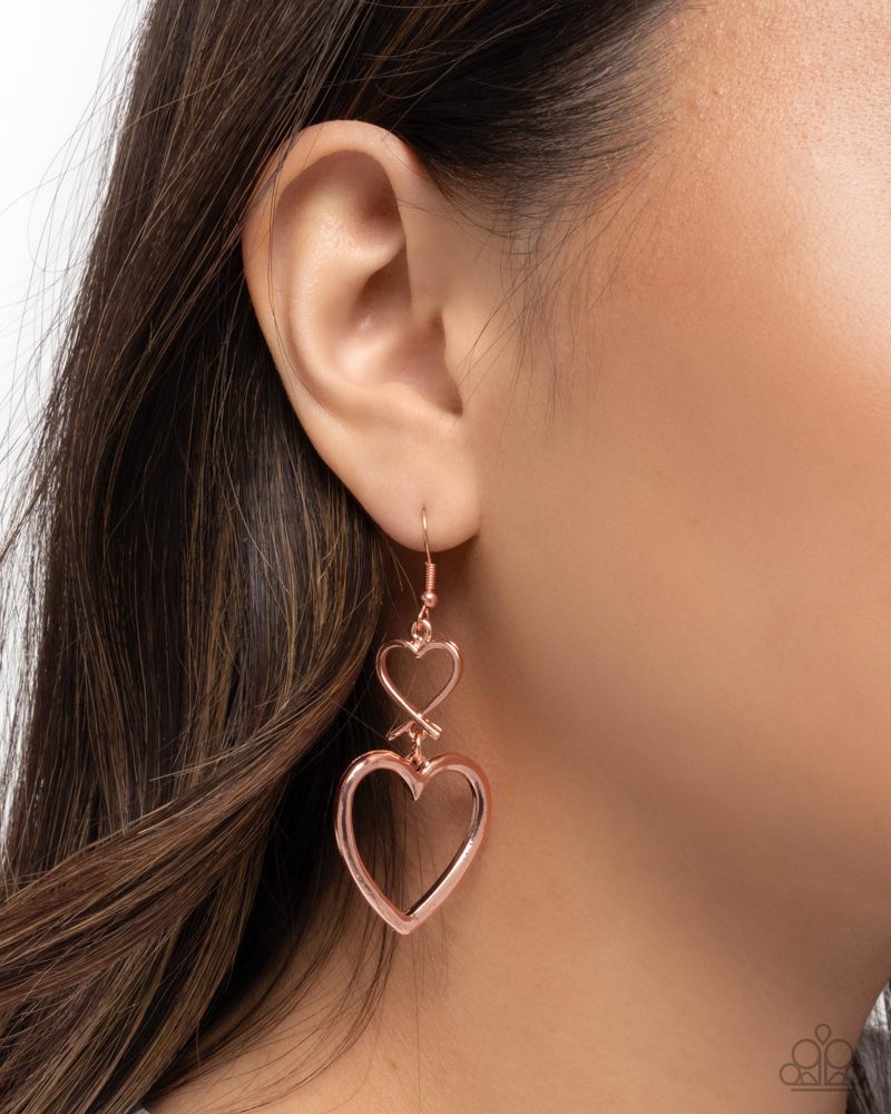 Sweetheart Symmetry Earrings - Copper image 3
