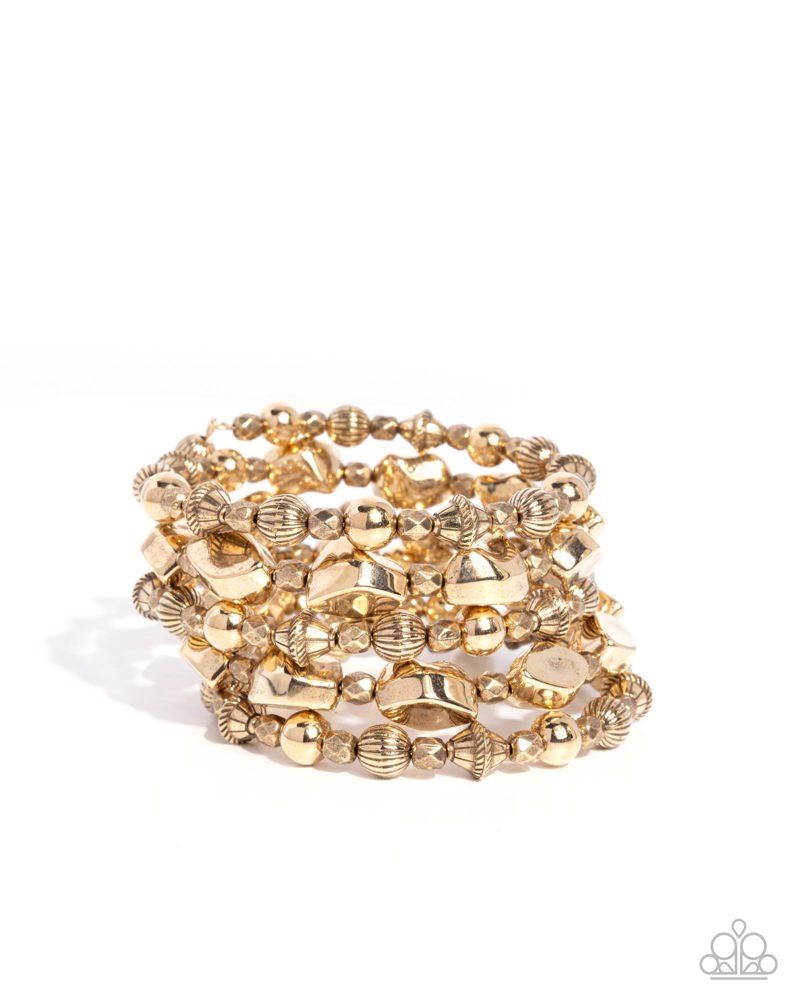 Monochromatic Mosaic Bracelet - Gold image 2