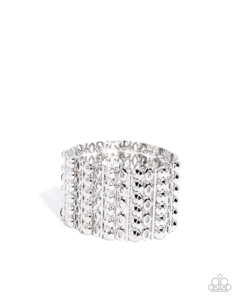 Reflective Rows - Silver | Paparazzi Accessories