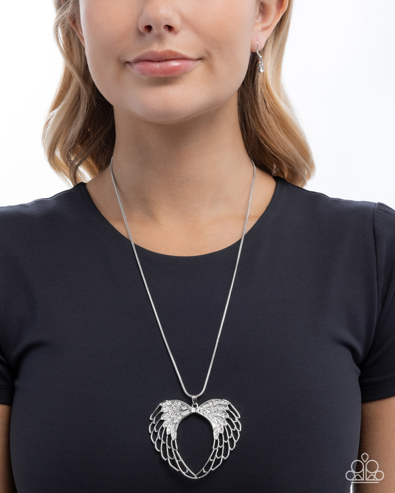 Angelic Accuracy Necklace - White | Paparazzi Accessories image 3