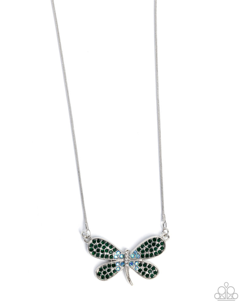 Dragonfly Direction Necklace - Green | Paparazzi Accessories image 2