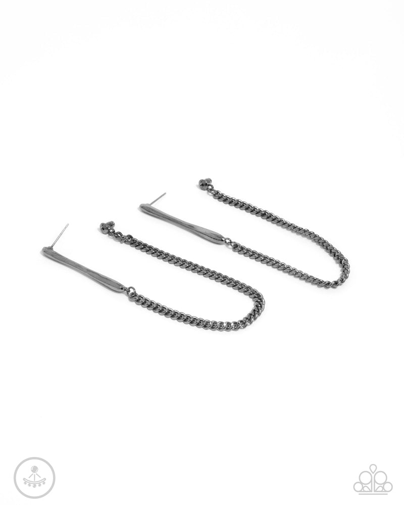 Trenchant Tease Earrings - Black | Paparazzi Accessories image 2