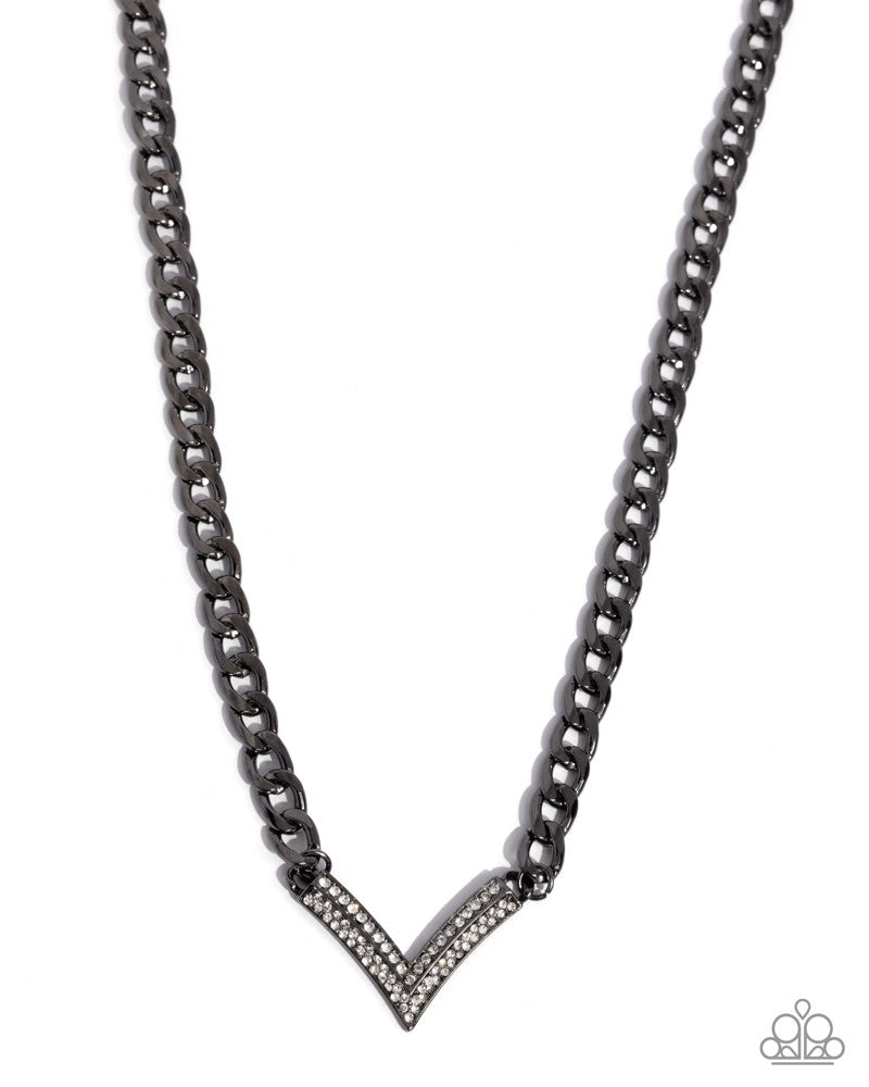 Confident Chevron - Black | Paparazzi Accessories