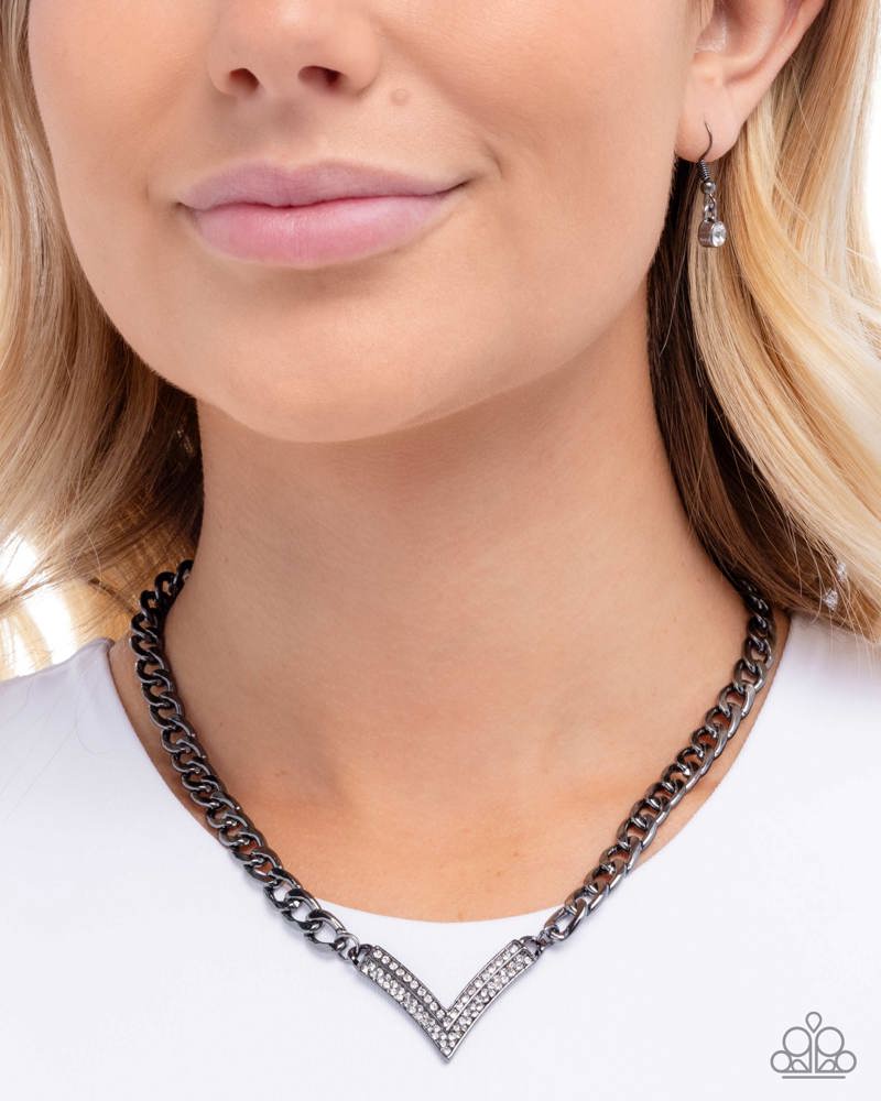 Confident Chevron - Black | Paparazzi Accessories