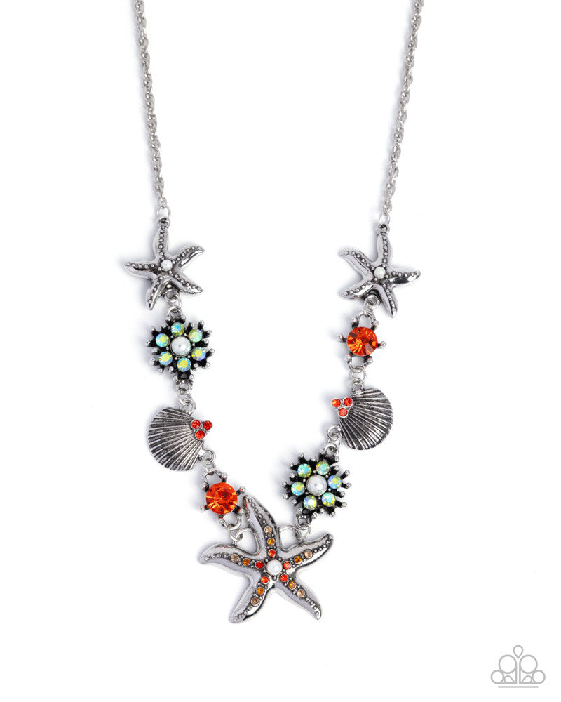 Starfish Solo - Complete Look Orange Silver Starfish 2-Piece Set - Paparazzi