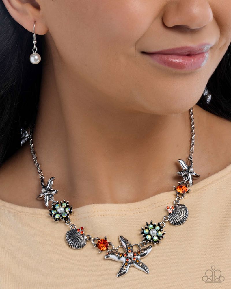 Starfish Solo - Complete Look Orange Silver Starfish 2-Piece Set - Paparazzi