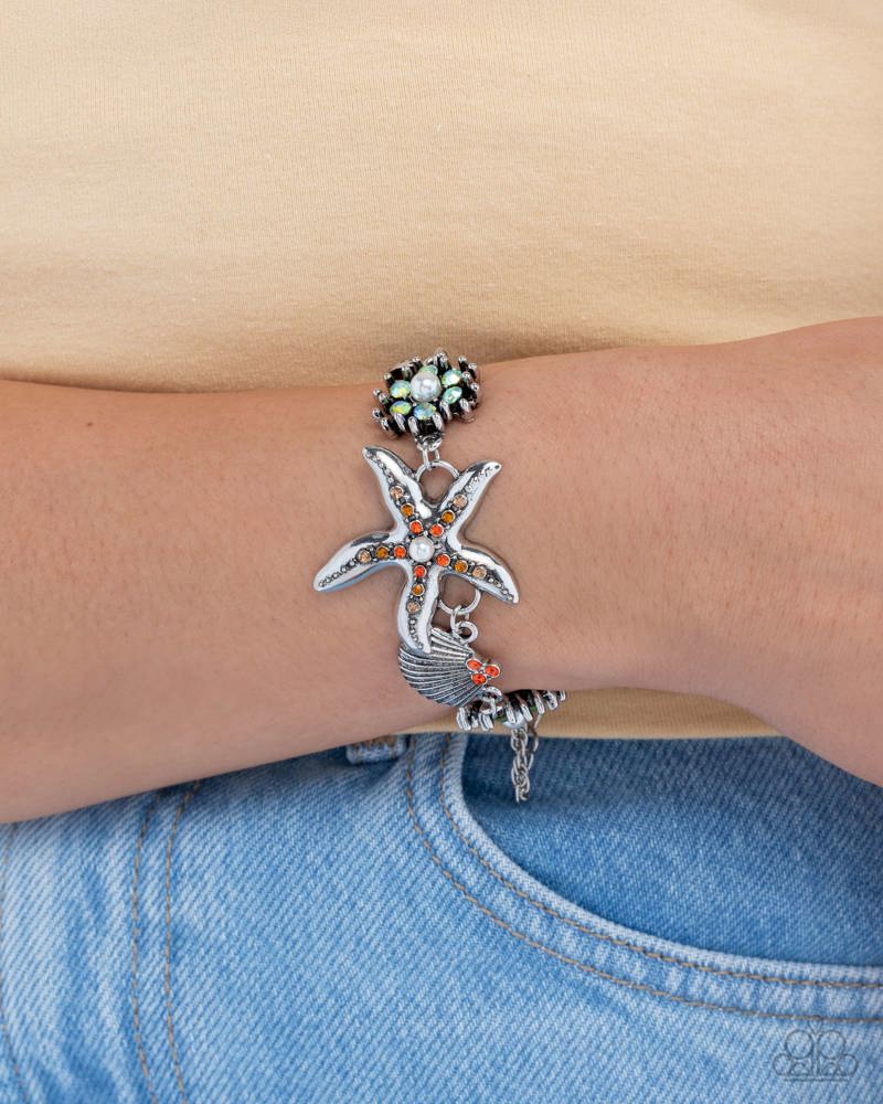 Starfish Solo - Complete Look Orange Silver Starfish 2-Piece Set - Paparazzi
