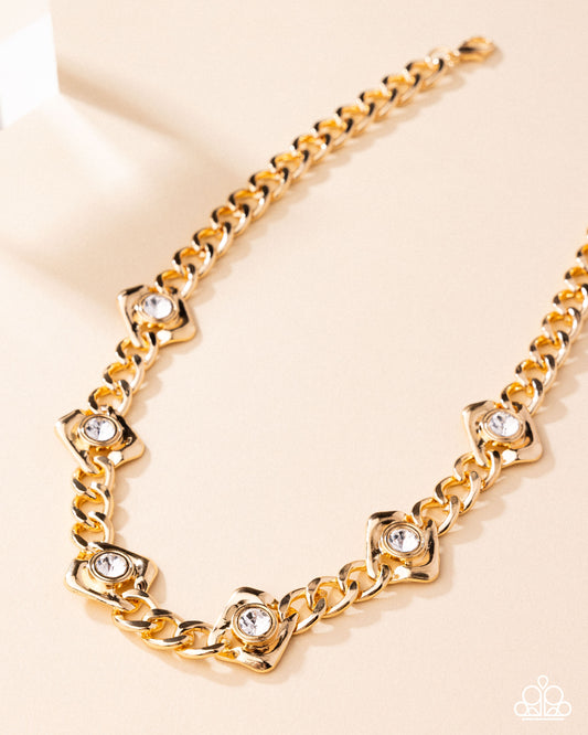 Square Silhouette - Gold | Paparazzi Accessories