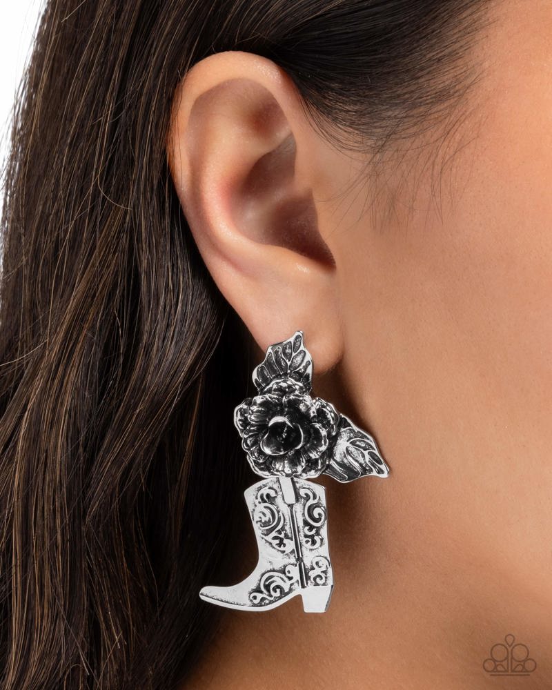 Dancing Boots Earrings - Silver