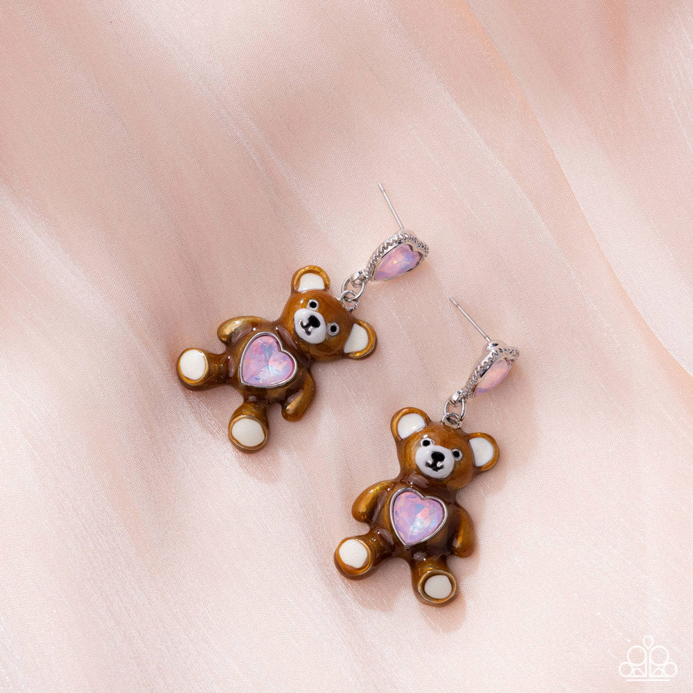 Traditional Teddy Earrings - Pink