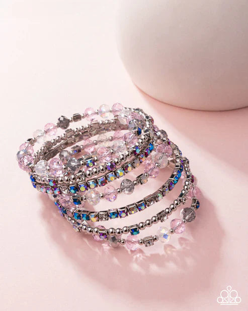 Sizzling Stack - Pink Multi Bracelet